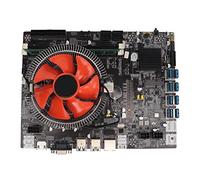 Yunseity Placa Base para Minería, Salida Dual VGA y HDMI 2 X DDR3 Placa Base para Minería CPU con Ventilador de Refrigeración, Memory Stick 4g, para Minería de Criptomonedas