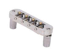 Yunseity Puente de Montura con Rodillo para bajo de 4 Cuerdas, Pieza de Repuesto de Aleación de Plata para Estabilidad de Entonación y Afinación, Configuración de Anillo de Fijación de Puente de Alta