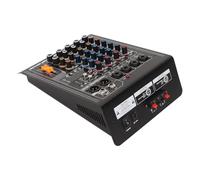 Yunseity Tablero de Sonido de Mezcladores Profesionales de 4 Canales con Interfaz USB, Amplificador de Potencia y Potencia Fantasma para KTV de Casa, Actuaciones de Banda y Más Material de Metal