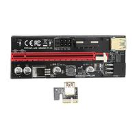 Yunseity Tarjeta Gráfica para Minería PCIE Riser 4 Condensadores Sólidos PCIE 1X a 16X Riser Card para 8 para 10 para (Estilo de línea Negra)