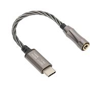 Yunseity Tipo C a 3.5 Mm Adaptador de Amplificador de Auriculares 32 Bits/384kHz Decodificador para PC, Chip CS43131, Cable Plateado Plateado de 15 Cm, Soporte DSD256 para Jugadores de PC (Gris frío)