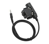 Yunseity U94 PTT Adaptador de Auriculares Militares, PTT Walkie Talkie Adaptador de Auriculares Conector para Teléfono Móvil Conector de 3,5 Mm