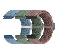 Yunshare Correa elástica trenzada de cierre rápido, 18 mm, 19 mm, 20 mm, 22 mm, 24 mm, nailon, correa de reloj para Samsung, Garmin, Fossil, Amazfit, Huawei Watch, 3 unidades