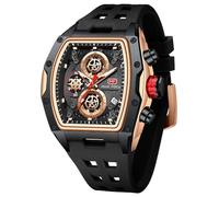 YUNSML Reloj de pulsera para hombre, de moda, deportivo, de lujo, cronógrafo, impermeable, para vestir, negocios, trabajo, esfera cuadrada, analógico, calendario luminoso, reloj de pulsera para hombre