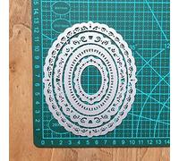 YunTrip - 4 troqueles de corte de metal con encaje ovalado, plantillas de corte para álbumes de recortes, álbumes de recortes, troqueles decorativos de papel para hacer tarjetas
