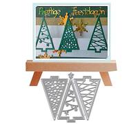 YunTrip - Troqueles de corte de metal para árbol de Navidad, diseño de triángulo, plantillas cortadas para manualidades, álbumes de fotos, troqueles de papel decorativo para hacer tarjetas