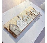 YunTrip - Troqueles de corte para hacer tarjetas, 2 piezas de construcción de casas de metal para manualidades, álbumes de recortes, relieve, tarjetas de papel decorativas
