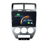 YUNTX 【2+64G】 Android 15 Autoradio con navi para Jeep Compass 1 MK/Compass Patriot 2006-2010 -Incorporado CarPlay/Android Auto/GPS-IPS 2.5D 10.1" Pantalla-Bluetooth 5.0/SWC/USB/WiFi/MirrorLink/4G