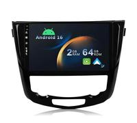 YUNTX [2+64G] Android 16 Car Radio for Nissan X-Trail Qashqai J11 Rouge 2014-2018-[Integrated CarPlay/Android Car/GPS]-10.1 Inch IPS 2.5D Touchscreen with Camera Dab/Steering Wheel Control/MirrorLink