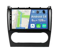 YUNTX [6GB+128GB] Android 14 2 DIN Autoradio para Mercedes-Benz Clase-C W203 Clase-CLK W209 Clase-G W463 2005-2009-[Integrado CarPlay/Android Auto/DSP/GPS]-IPS 2.5D 9” Touch Screen-Dab/Bluetooth 5.0