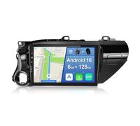 YUNTX [6GB+128GB] Android 16 2 DIN Autoradio para Toyota Hilux 2015-2020-[Integrado CarPlay/Android Auto/DSP/GPS]-IPS 10.1 Pulgada Touch Screen-CAM+Mic-Dab/Bluetooth 5.0/AHD Cámara