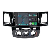 YUNTX [8GB+256GB] Android 14 2 DIN Autoradio para Toyota Fortuner Hilux (2005-2007)-[Integrado CarPlay/Android Auto/DSP/GPS]-IPS 2.5D 9”Touch Screen-CAM+Mic-Soporte Dab/Bluetooth 5.0/AHD Cámara