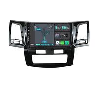 YUNTX [8GB+256GB] Android 14 2 DIN Autoradio para Toyota Fortuner Hilux Revo Vigo (2004-2015)-[Integrado CarPlay/Android Auto/DSP/GPS]-IPS 2.5D 9”Touch Screen-CAM+Mic-Soporte Dab/Bluetooth 5.0