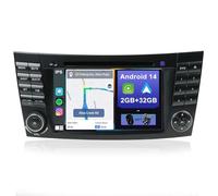 YUNTX Android 14 Autoradio con navi para Benz W211 E-Class/CLS Class W219-Incorporado CarPlay/Android Auto/GPS-IPS 2.5D Pantalla-Dab/Bluetooth 5.0/Control del Volante/USB/WiFi/MirrorLink/4G/Cámara