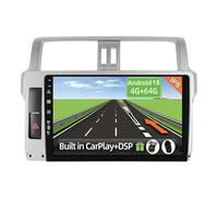 YUNTX Android 15 [4GB+64GB] 2 DIN Autoradio para Toyota Land Cruiser Prado 150 (2013-2017)-[Integrado CarPlay/Android Auto/DSP/GPS]-IPS 2.5D 10.1”Touch Screen-Cámar Mic-Dab/Bluetooth 5.0