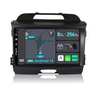 YUNTX Android 16 [8GB+256GB] 2 DIN Autoradio para Kia Sportage 2010-2016-[Integrado CarPlay/Android Auto/DSP/GPS]-IPS 9” Touch Screen-Cámar Mic-Dab/Bluetooth 5.0/360 Cámara/Control del Volante