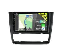 YUNTX [DAB-4G+64G] Android 13 2 DIN Radio Coche para BMW 1 Series E81 E82 E87 E88 (2008-2012)-[Incorporado Dab+/CarPlay/Android Auto/DSP/GPS]-IPS 2.5D 9"-Mic+Cámara-Bluetooth 5.0/Control del Volante