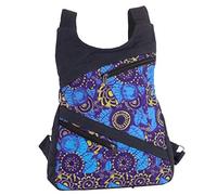 Yunui Mochila chaleco hippie estampada (Morado/Turquesa)