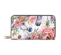 YUNWEIKEJI Acuarela Caballo Rosas Flores, Carteras Cartera de Gran Capacidad para Hombres y Mujeres Carteras Tarjeta de crédito Cartera de Cuero de Microfibra