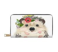 YUNWEIKEJI Acuarela Lindo Animal Encantador Erizo, Carteras Cartera de Gran Capacidad para Hombres y Mujeres Carteras Tarjeta de crédito Cartera de Cuero de Microfibra