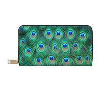 YUNWEIKEJI Adorable Pavo Real Verde, Carteras Cartera de Gran Capacidad para Hombres y Mujeres Carteras Tarjeta de crédito Cartera de Cuero de Microfibra