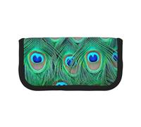 YUNWEIKEJI Adorable Pavo Real Verde, Estuche para lápices, Estuche para lápices de Lona Bolsa para cosméticos de Gran Capacidad