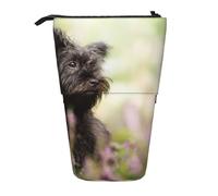 YUNWEIKEJI Affenpinscher Césped Perros Negros Monkey Terrier, Estuche telescópico para lápices, Soporte para lápices con Cremallera, Bolsa de Maquillaje, Bolsa para lápices