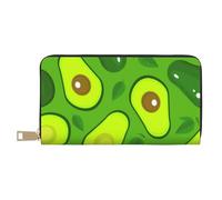YUNWEIKEJI Aguacate sobre Alimentos y Bebidas Verdes, Carteras Cartera de Gran Capacidad para Hombres y Mujeres Carteras Tarjeta de crédito Cartera de Cuero de Microfibra