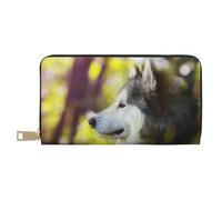 YUNWEIKEJI Alaskan Malamute Bokeh Mascotas Perros Lindo, Carteras Cartera de Gran Capacidad para Hombres y Mujeres Carteras Tarjeta de crédito Cartera de Cuero de Microfibra
