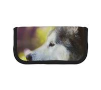 YUNWEIKEJI Alaskan Malamute Bokeh Mascotas Perros Lindo, Estuche para lápices, Estuche para lápices de Lona Bolsa para cosméticos de Gran Capacidad