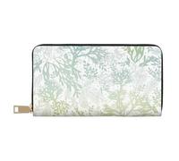 YUNWEIKEJI Alga Verde mar Azul, Carteras Cartera de Gran Capacidad para Hombres y Mujeres Carteras Tarjeta de crédito Cartera de Cuero de Microfibra