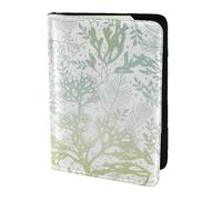 YUNWEIKEJI Alga Verde mar Azul, Funda para Pasaporte Cartera de Viaje de Cuero PU Funda para Pasaporte Fundas para Pasaporte 5,5 Pulgadas