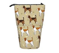 YUNWEIKEJI Animal Mascota Beagle Inteligente Lindo de Dibujos Animados, Estuche telescópico para lápices, Soporte para lápices con Cremallera, Bolsa de Maquillaje, Bolsa para lápices