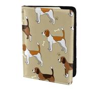 YUNWEIKEJI Animal Mascota Beagle Inteligente Lindo de Dibujos Animados, Funda para Pasaporte Cartera de Viaje de Cuero PU Funda para Pasaporte Fundas para Pasaporte 5,5 Pulgadas