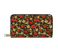 YUNWEIKEJI Arándano Ruso Tradicional, Carteras Cartera de Gran Capacidad para Hombres y Mujeres Carteras Tarjeta de crédito Cartera de Cuero de Microfibra
