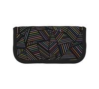 YUNWEIKEJI Arco Iris Lineal geométrico Impreso en 3D, Estuche para lápices, Estuche para lápices de Lona Bolsa para cosméticos de Gran Capacidad