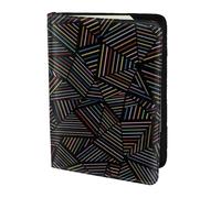 YUNWEIKEJI Arco Iris Lineal geométrico Impreso en 3D, Funda para Pasaporte Cartera de Viaje de Cuero PU Funda para Pasaporte Fundas para Pasaporte 5,5 Pulgadas