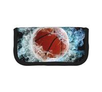 YUNWEIKEJI Baloncesto Abstracto, Estuche para lápices, Estuche para lápices de Lona Bolsa para cosméticos de Gran Capacidad