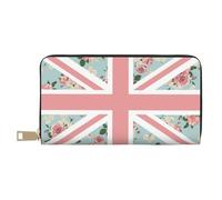YUNWEIKEJI Bandera Union Jack de Rosas inglesas, Carteras Cartera de Gran Capacidad para Hombres y Mujeres Carteras Tarjeta de crédito Cartera de Cuero de Microfibra