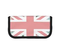 YUNWEIKEJI Bandera Union Jack de Rosas inglesas, Estuche para lápices, Estuche para lápices de Lona Bolsa para cosméticos de Gran Capacidad