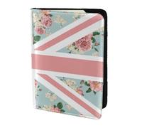 YUNWEIKEJI Bandera Union Jack de Rosas inglesas, Funda para Pasaporte Cartera de Viaje de Cuero PU Funda para Pasaporte Fundas para Pasaporte 5,5 Pulgadas