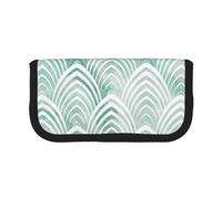 YUNWEIKEJI Básculas Aqua Mint Blanco Geometría Mármol, Estuche para lápices, Estuche para lápices de Lona Bolsa para cosméticos de Gran Capacidad
