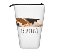 YUNWEIKEJI Beagles, Estuche telescópico para lápices, Soporte para lápices con Cremallera, Bolsa de Maquillaje, Bolsa para lápices