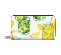YUNWEIKEJI Bebida Cóctel Limón Hielo, Carteras Cartera de Gran Capacidad para Hombres y Mujeres Carteras Tarjeta de crédito Cartera de Cuero de Microfibra
