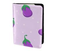 YUNWEIKEJI Berenjena Vegetal Fruta, Funda para Pasaporte Cartera de Viaje de Cuero PU Funda para Pasaporte Fundas para Pasaporte 5,5 Pulgadas