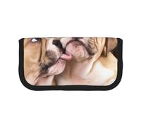 YUNWEIKEJI Besar Cachorros de Bulldog inglés, Estuche para lápices, Estuche para lápices de Lona Bolsa para cosméticos de Gran Capacidad