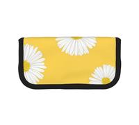 YUNWEIKEJI Blanco Aster Margarita Amarillo, Estuche para lápices, Estuche para lápices de Lona Bolsa para cosméticos de Gran Capacidad