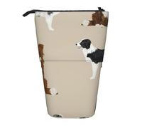 YUNWEIKEJI Border Collie Border Raza de Perro básica Mixta, Estuche telescópico para lápices, Soporte para lápices con Cremallera, Bolsa de Maquillaje, Bolsa para lápices
