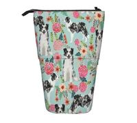 YUNWEIKEJI Border Collie Merle Azul Lindo Collie Merle Azul, Estuche telescópico para lápices, Soporte para lápices con Cremallera, Bolsa de Maquillaje, Bolsa para lápices