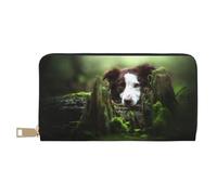 YUNWEIKEJI Border Collie Stone Sweet Brown Perros Mascotas, Carteras Cartera de Gran Capacidad para Hombres y Mujeres Carteras Tarjeta de crédito Cartera de Cuero de Microfibra